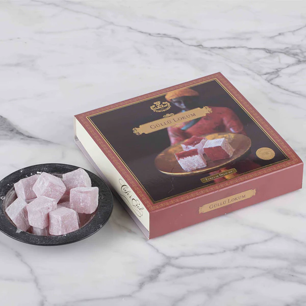 Turkish Delight With Rose In Envelope Carton Box No:2 (540gr)