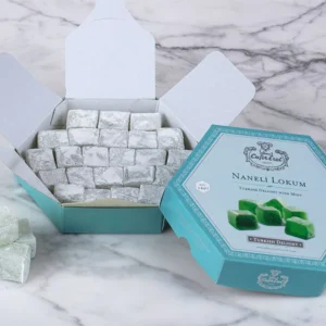 Turkish Delight With Mint In Hexagon Carton Box (400gr)